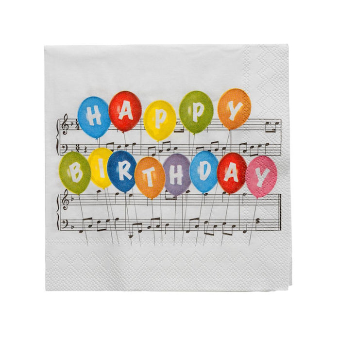 Music Napkins Happy Birthday with Manuscript