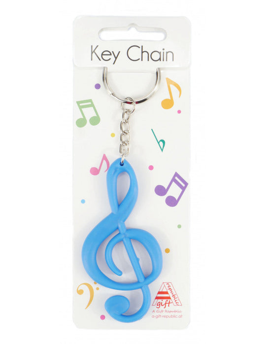 Keyring Blue Rubber Treble Clef