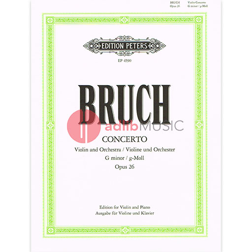 Bruch - Concerto in Gmin Op26 - Violin/Piano Accompaniment Peters P4590