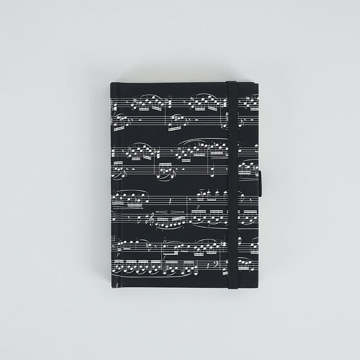 A6 Notebook Black with White Music Manuscript