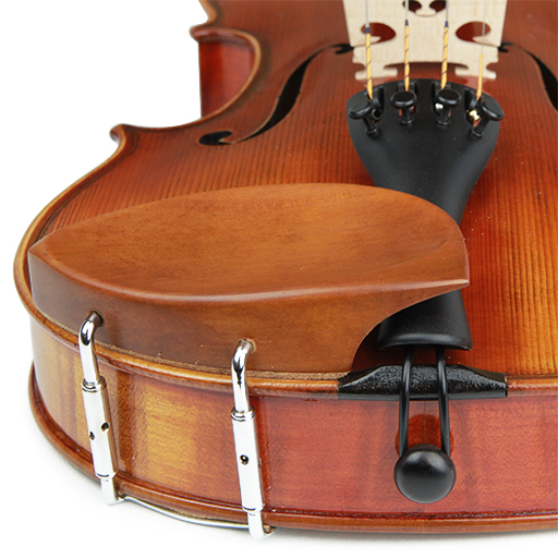 Violin Chinrest - Kreisler Tekka Boxwood Chrome Fittings
