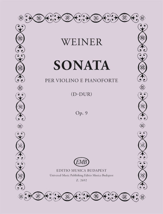 Weiner - Sonata #1 in Dmaj Op9 - Violin/Piano Accompaniment EMB Z2692