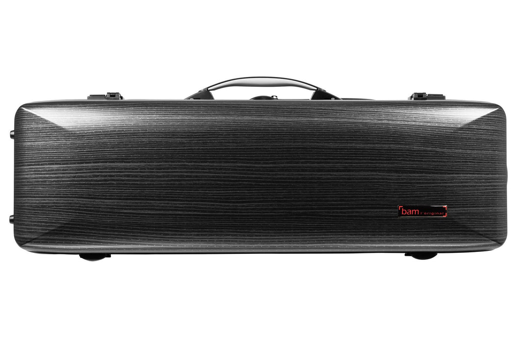 Violin Case - Bam Hightech Oblong with Back Pocket  - Black Lazure