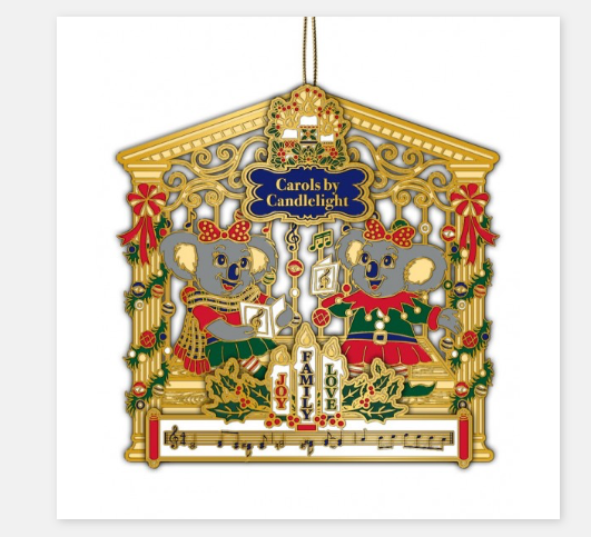 Deva Adornments Music Christmas Decoration Brass Two Koalas Singing Carols by Candlelight
