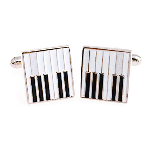 Cufflinks Square Piano Keys in Sterling Silver