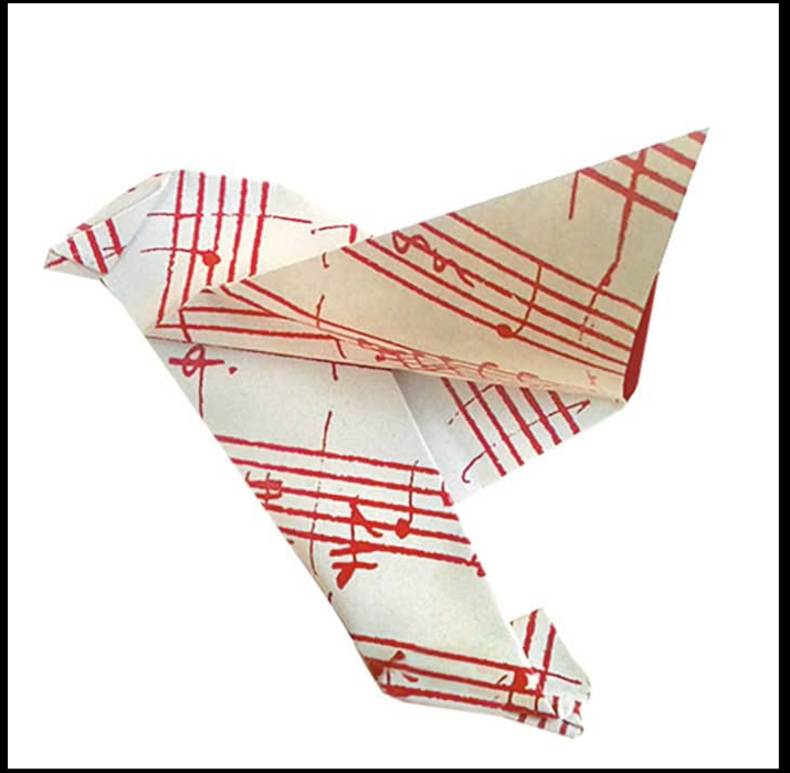 Origami Paper Music Sparrow Design