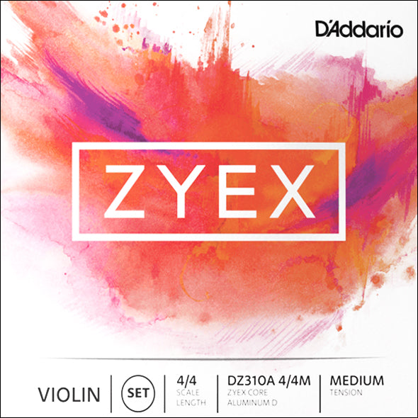 D'Addario Zyex Violin String Set Medium (Aluminium D) 4/4