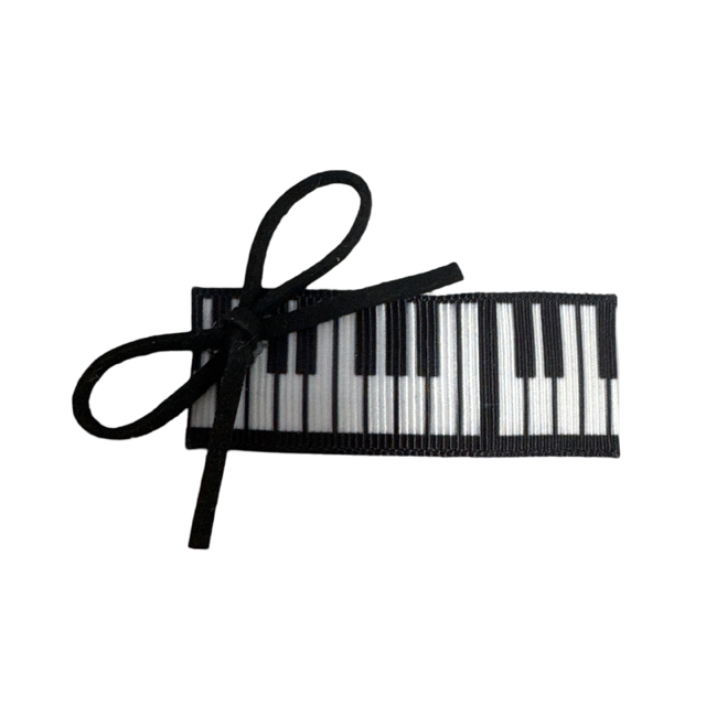 Hair Clip with Keyboard Design and a Black Ribbon