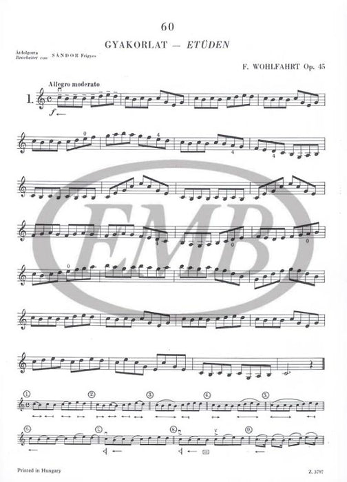 Wohlfahrt - Studies Op45 Complete - Violin edited by Sandor EMB Z3797