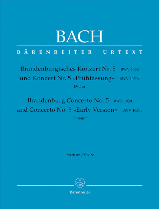 Bach - Brandenburg #5 - Full Score Barenreiter BA5205
