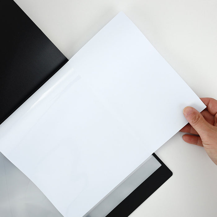 A4 Display Folder Black with White Piano Keyboard 20 Clear Pockets