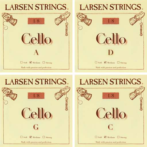 Larsen Original Cello String Set Medium 1/8