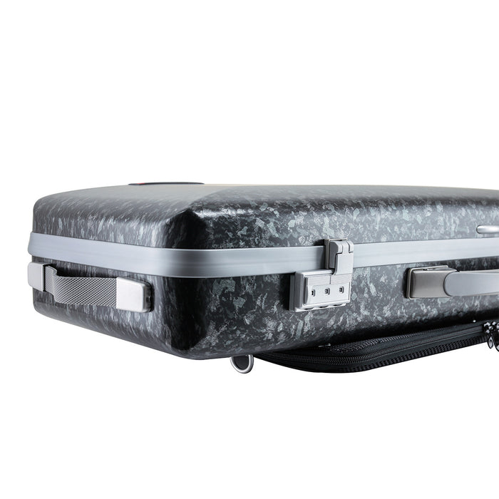 Violin Case - Bam Rocks Hightech Oblong Violin Case with Back Pocket, Carbon Forgé, 4/4