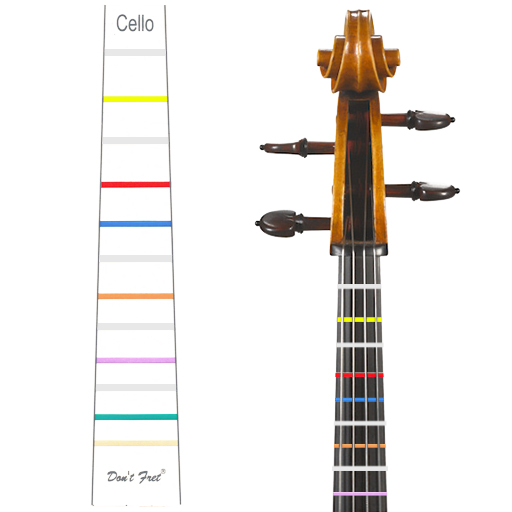 Don't Fret Cello 1/4 Size - Finger Placement Decal