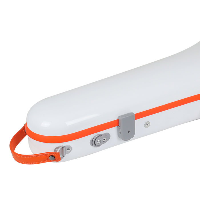 JML Carbon Fibre 1.5 Shaped Violin Case White with Orange 4/4