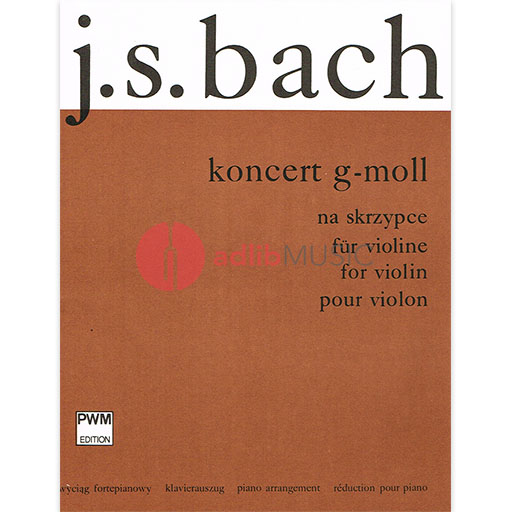 Bach - Concerto #5 in Gmin BWV1056 - Violin/Piano Accompaniment PWM PWM7729