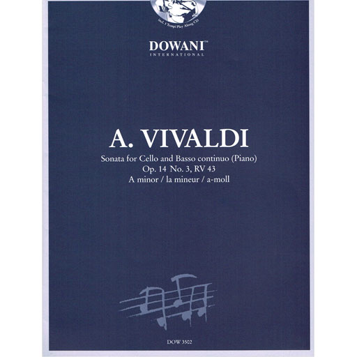 Vivaldi - Sonata Op14/3 in Amin - Cello/CD/Piano Accompaniment Dowani DOW3502