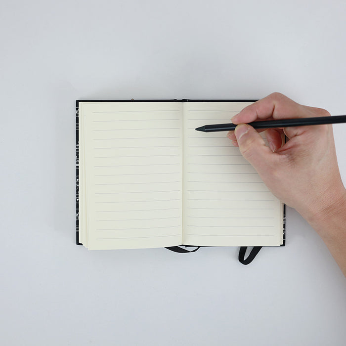 A6 Notebook Black with White Music Manuscript
