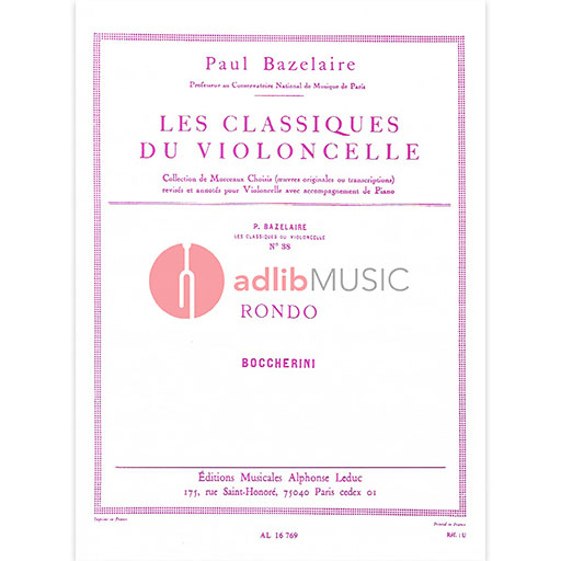 Boccherini - Rondo - Cello/Piano Accompaniment Leduc AL16769