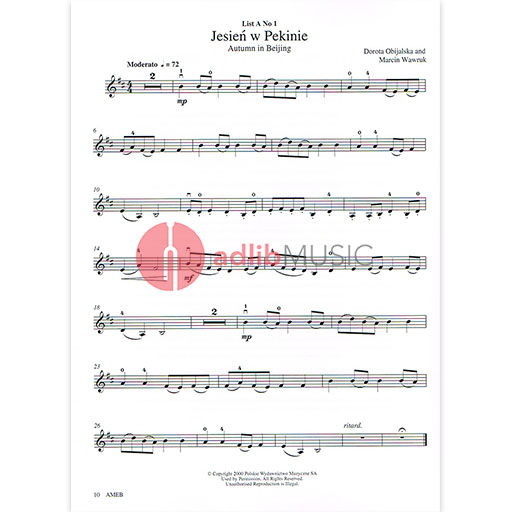 AMEB Violin Series 9 Preliminary Grade - Violin/Piano Accompaniment AMEB  1202728039