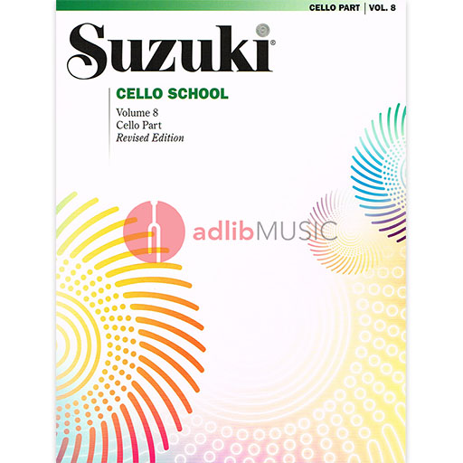 Suzuki Cello School Book/Volume 8 - Cello Book Only, No CD International Edition Summy Birchard 0361S