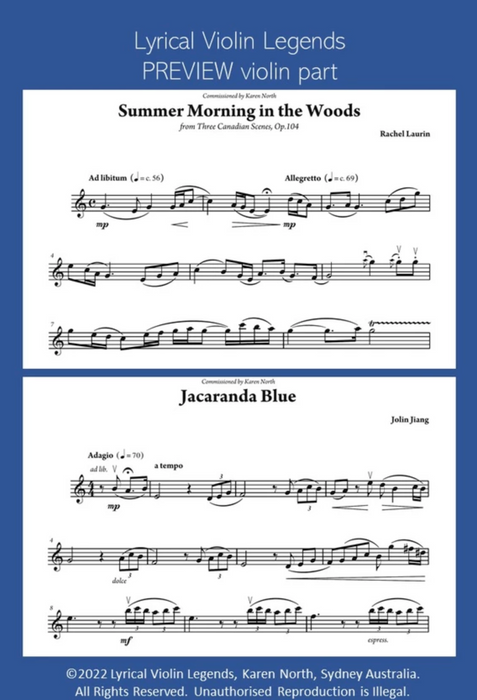 Lyrical Violin Legends Ed. Karen North - Violin & Piano - Allegro Publishing