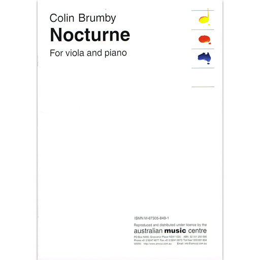 Brumby - Nocturne - Viola/Piano Accompaniment Australian Music Centre M-67305-849-1