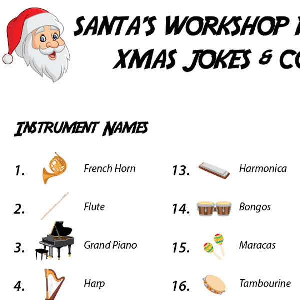 Santas Workshop A3 Music Practice Chart by Musically Gifted