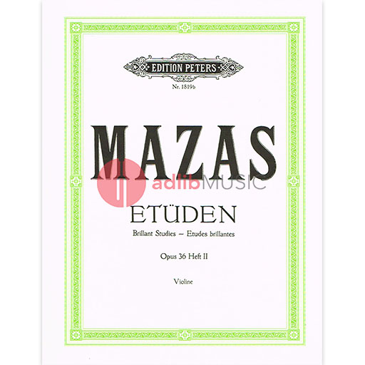 Mazas - Etudes Op36 Book 2 - Violin Peters P1819B