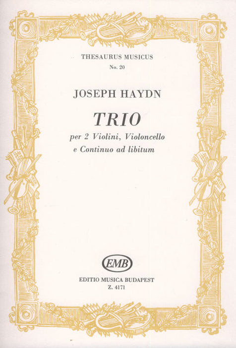 Haydn - Trio HobVG1 - 2 Violins/Cello Trio Score/Parts EMB Z4171