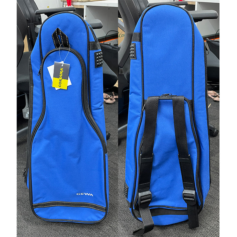 GEWA Shaped Violin Case Backpack with Accessory Pouch Blue 4/4 — The