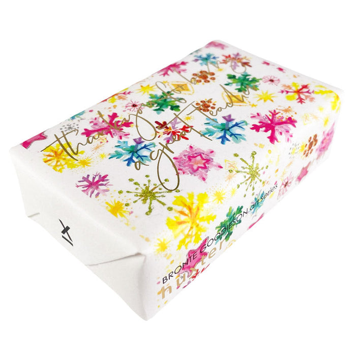 Huxter Gift Soap Thank you for Being a Great Teacher White with Rainbow Snowflakes Lemongrass