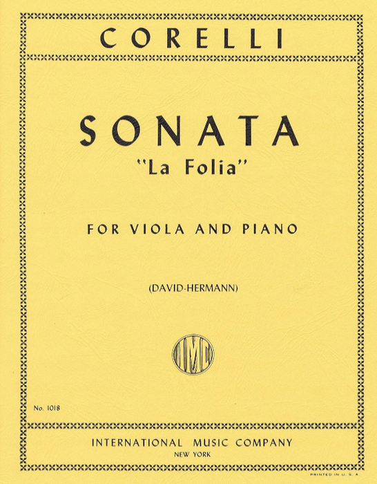 Corelli - Sonata La Follia Op5/12 - Viola/Piano Accompaniment IMC IMC1018
