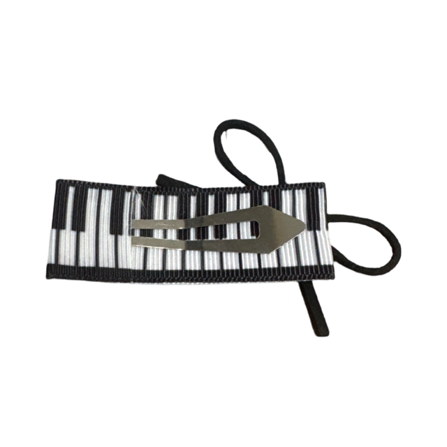 Hair Clip with Keyboard Design and a Black Ribbon