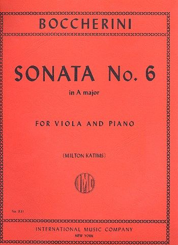 Boccherini - Sonata #6 in AMaj - Viola/Piano Accompaniment IMC IMC0931
