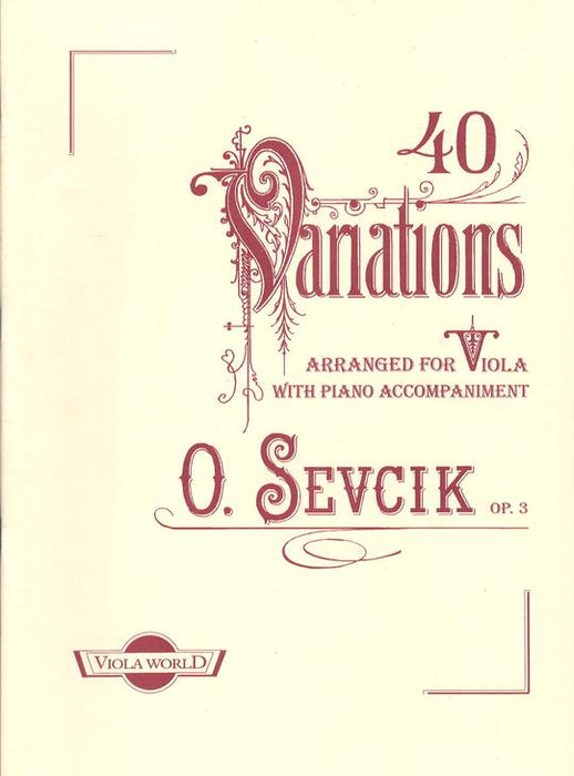 Sevcik - 40 Variations Op3 - Viola/Piano Accompaniment arranged by Arnold Viola World VWP100166