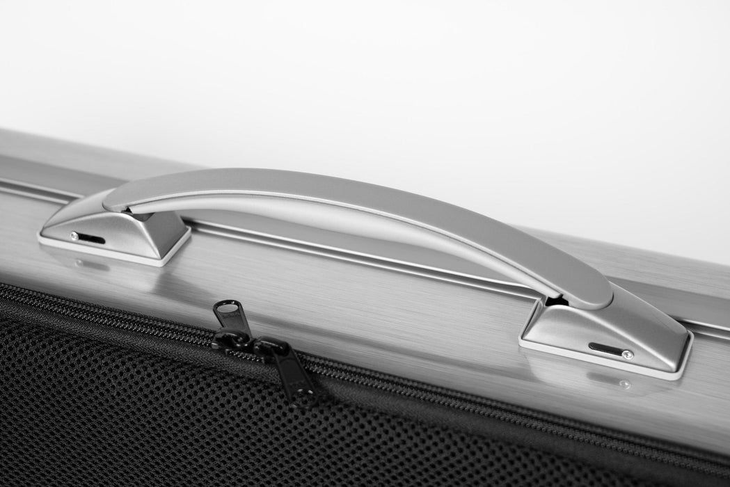 Violin Case - Bam La Defense Hightech Oblong with Back Pocket - Brushed Aluminium