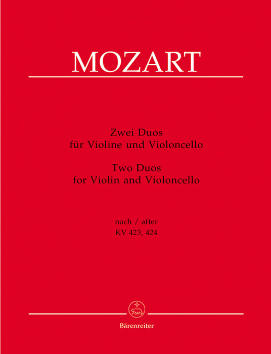 Mozart - Duets KV423 & KV424 - Violin/Cello Duet Barenreiter BA9164