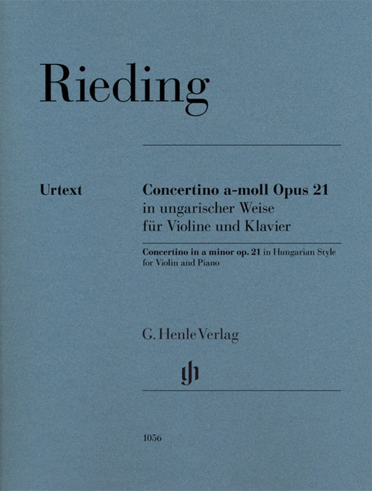 Rieding - Concertino in Hungarian Style in Amin Op21 - Violin/Piano Accompaniment Henle HN1056