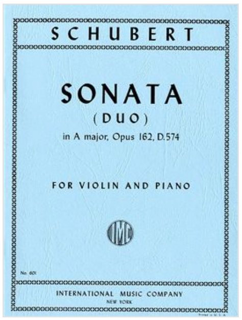 Schubert - Sonata (Duo) in Amaj Op162 - Violin/Piano Accompaniment IMC IMC0601