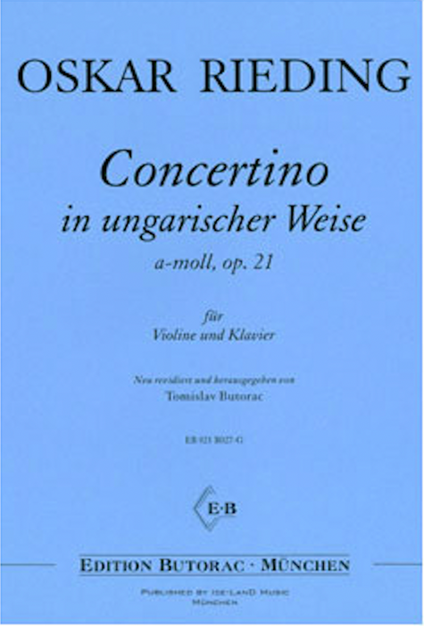 Rieding - Concertino in Amin Op21 In Hungarian Style - Violin/Piano Accompaniment Iceland EB021R027-G