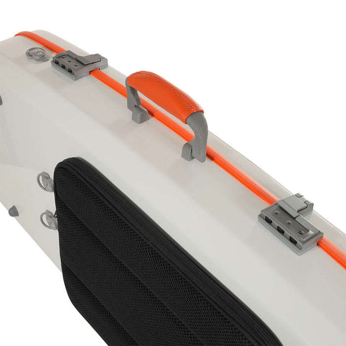 JML Carbon Fibre Adjustable 2.3 Oblong Viola Case White/Orange 15-16.5"