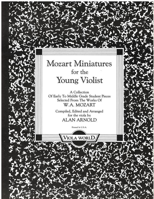 Mozart Miniatures Young Violist - Viola/Piano Accompaniment arranged by Arnold Viola World VWP000070