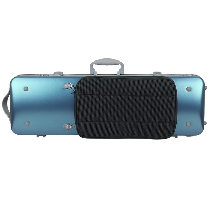 JML Polycarbonate 2.4 Oblong Violin Case Metallic Blue 4/4
