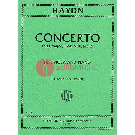 Haydn - Concerto in Dmaj - Viola/Piano Accompaniment IMC IMC0554