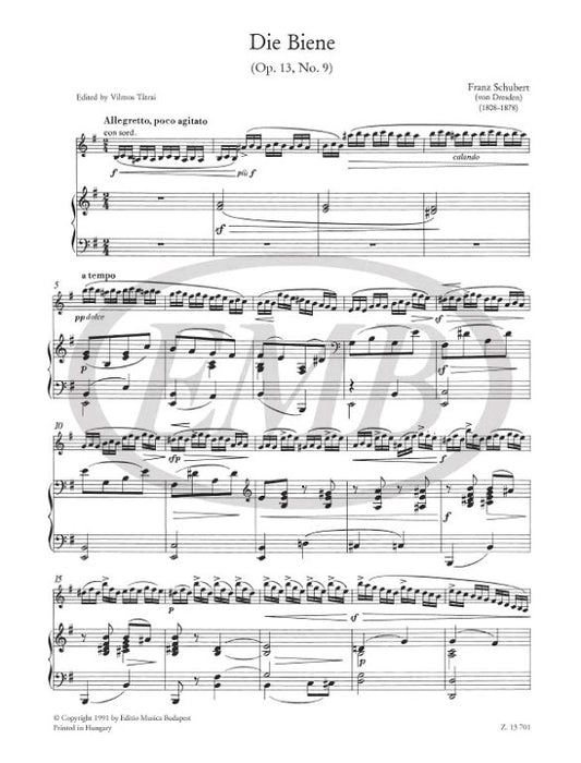 Schubert of Dresden - Bee Op13/9 - Violin/Piano Accompaniment edited by Tatrai EMB Z13701