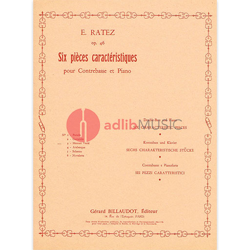 Ratez - Characteristic Piece Op46/3 Menuet Varie - Double Bass Billaudot CC996