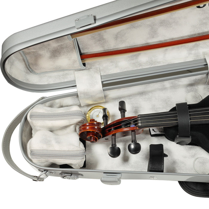 JML Carbon Fibre Adjustable 1.7 Arrow Viola Case Silver 15-16.5"