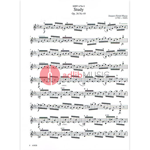 AMEB Violin Series 8 Grade 7 - Violin/Piano Acompaniment AMEB 1202067939