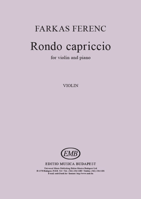 Farkas - Rondo Capriccio - Violin/Piano Accompanmiment EMB Z12417